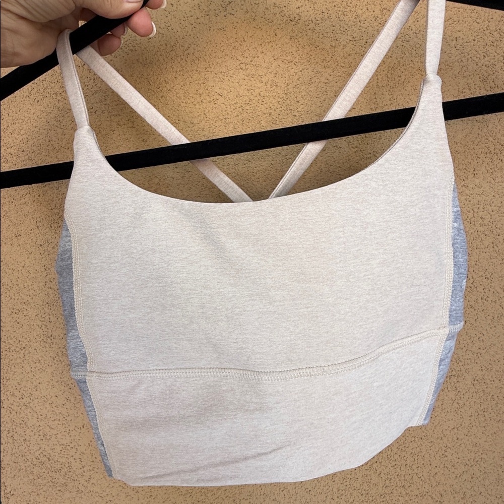 Beige & Gray Vuori Crossback Bralette Top - Women Intimates- Size Small